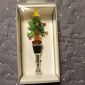 Christmas tree wine stopper with bells new in box